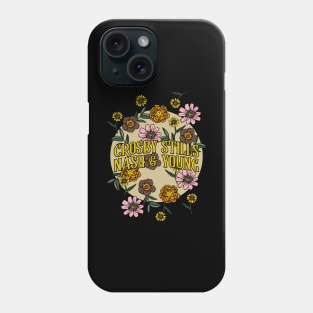 Crosby, Stills, Nash & Young Name Personalized Flower Retro Floral 80s 90s Name Style Phone Case