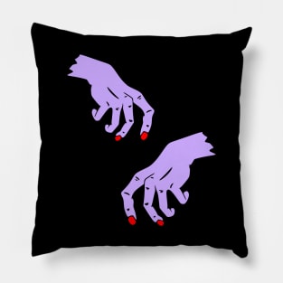 Zombie hands purple Pillow