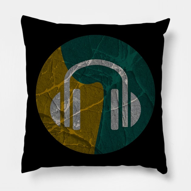 Head phone circle color vintage Pillow by Degiab