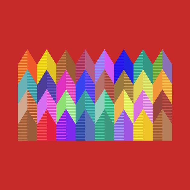 3d Vertical Colorful Chevron Pattern by oknoki