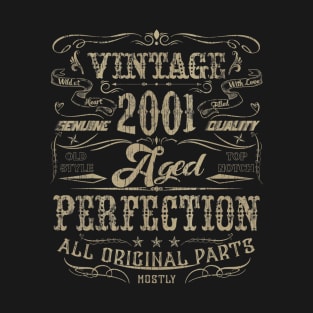 Classic 19th birthday gift Design for men women Vintage 2001 T-Shirt