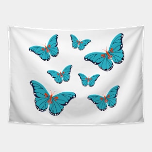 Vintage blue butterflies Tapestry