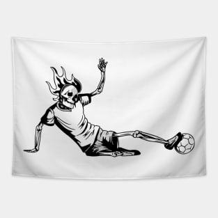 Soccer Player Scary Skeleton Vintage Halloween Tapestry