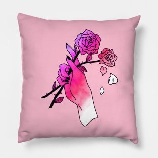 hand & rose Pillow