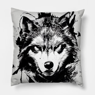 Wolf Wild Nature Free Spirit Art Brush Painting Pillow