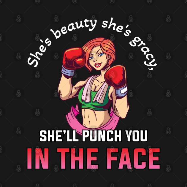 This Princess wears Boxing Gloves Quote Vintage Boxer Gym by Riffize