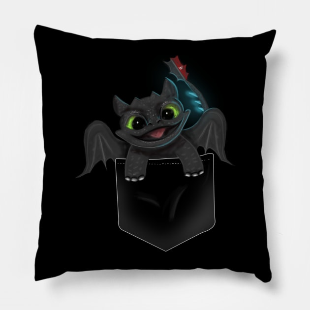 Pocket Dragon Pillow by absolemstudio