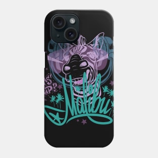 Malibu surf headphones music beach pets skate neon Phone Case