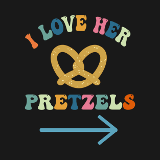 I Love Her Pretzels Matching Couple Oktoberfest Boyfriend T-Shirt