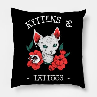 Kittens and Tattoos Pillow