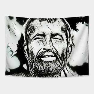 Ramakrishna Black And White Portrait | Ramakrishna Artwork Tapestry