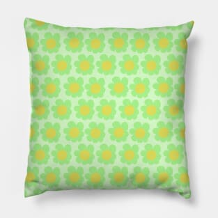 Neon Green Daisy Pattern Pillow