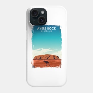 Ayers Rock Uluru Australia Travel Poster Phone Case