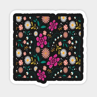 Flowy Scandi folk floral design, Flowy Floral Magnet