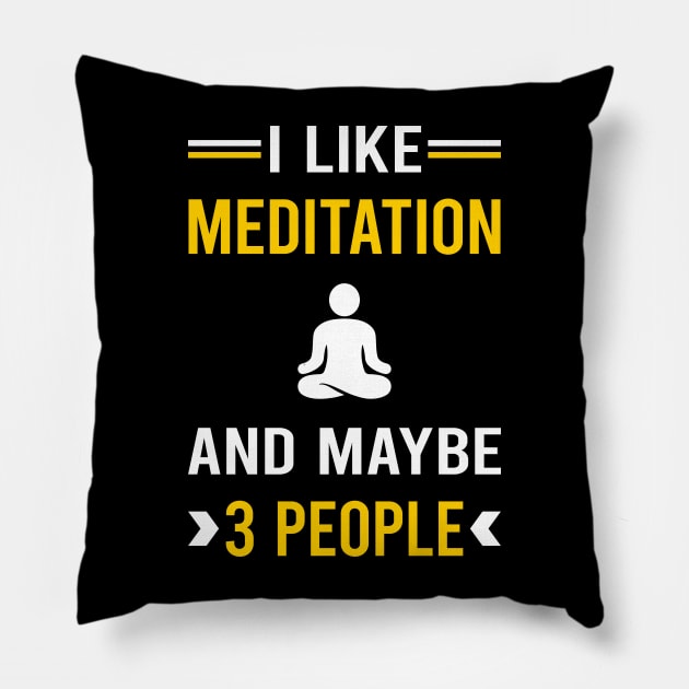 3 People Meditation Meditate Meditating Mindfulness Pillow by Good Day