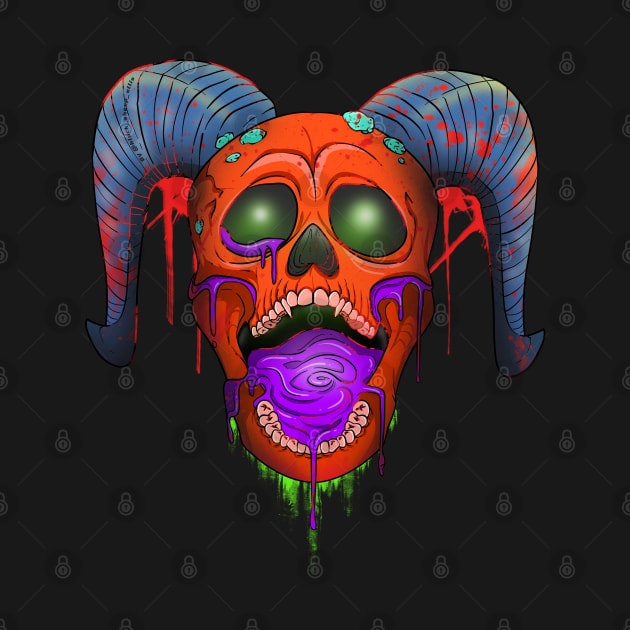 Dripping Devil Skull by Trendy Black Sheep