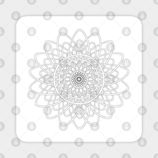 Round graphic, geometric decorative, mandalas or henna design in vector. Magnet by ikshvaku