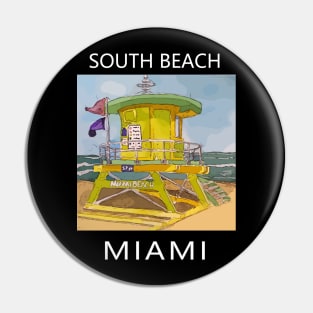 South Beach Lifeguard Tower in Miami Florida - Welshdesigns Pin