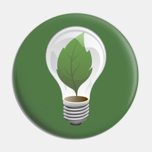 Clean Energy Green Leaf Illustration Pin