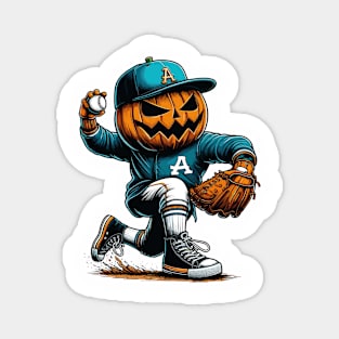 Halloween Baseball Player Magnet