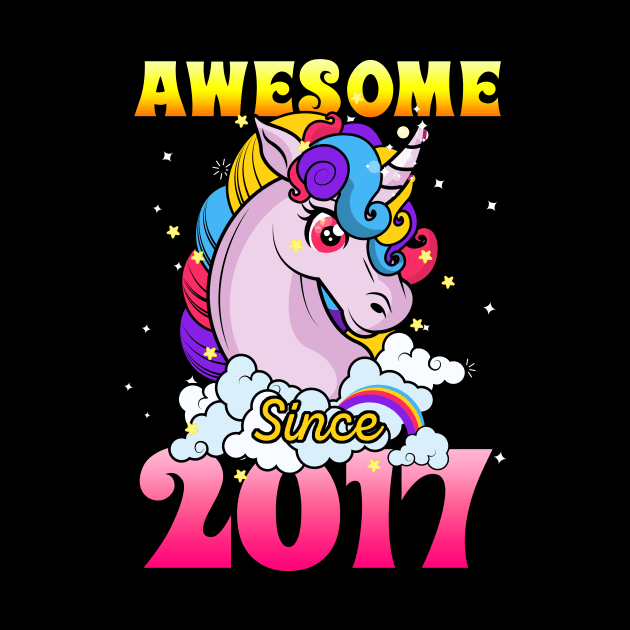 Funny Awesome Unicorn Since 2017 Cute Gift by saugiohoc994