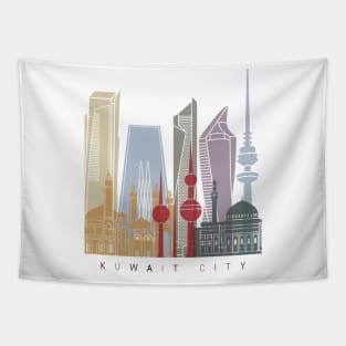 Kuwait city skyline poster Tapestry