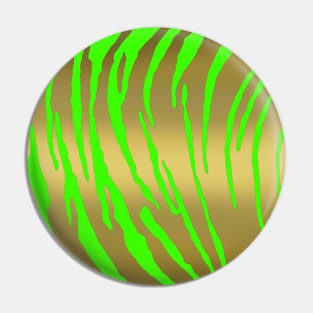 Gold Tiger Stripes Green Pin