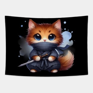 Sweet Kitty Assassin Ninja Cat Tapestry