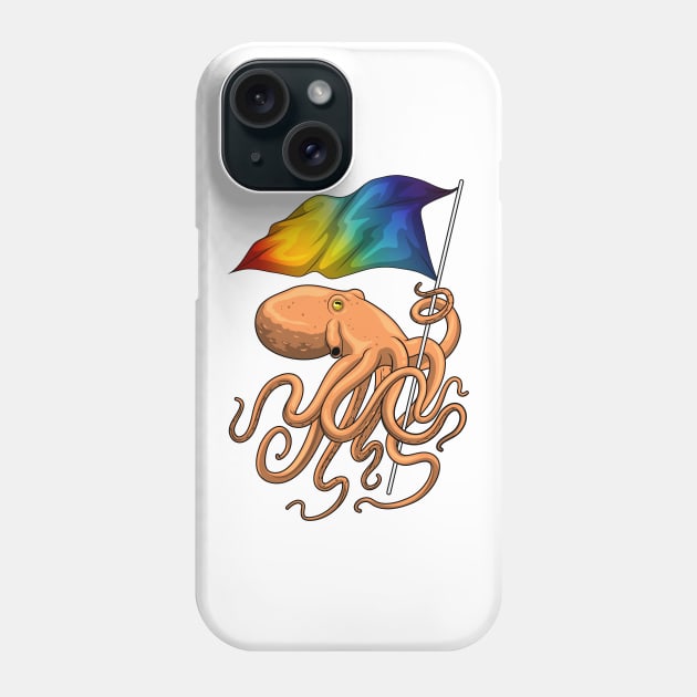 Octopus Rainbow Flag Phone Case by Markus Schnabel