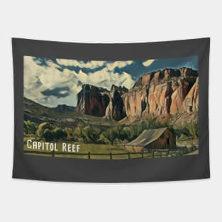 Capitol Reef National Park Watercolor Tapestry