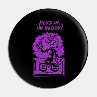 plug in reddy kilowatt distressed purple Pin