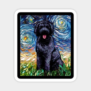 Black Goldendoodle Night (Portrait) Magnet