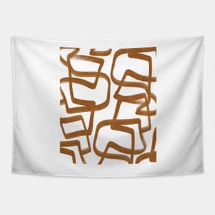 Simple Minimalist Abstract Woby lines Earth Tones Pattern Tapestry