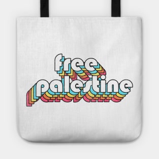 Free Palestine /// Retro Rainbow Design Tote