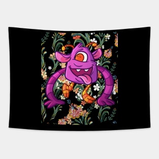 cute bacteria or beast smile  in flower Tapestry