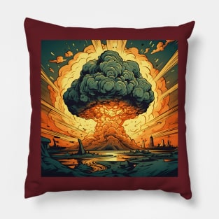 Colourful illustration of nuclear explosion Pillow