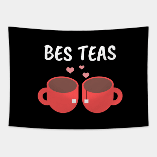 Bes teas - Besties funny friendship pun  for friends bff best friend matching friendship day gift Tapestry