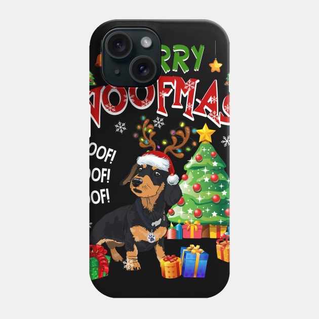 Dachshund Merry Woofmas Awesome Christmas Phone Case by Dunnhlpp