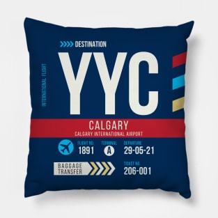 Calgary (YYC) Airport Code Baggage Tag C Pillow