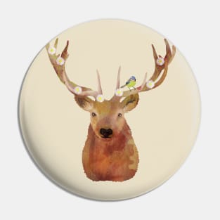 Stag And Bird Pin