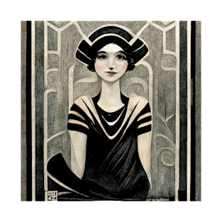 Art Deco Flapper Girl Watercolor T-Shirt