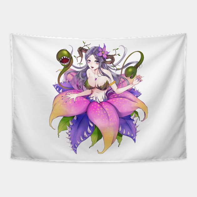 Flower demon Tapestry by Amber Anime