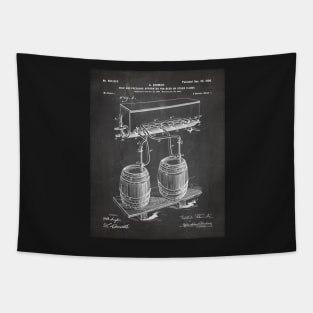 Beer Keg Patent - Home Brewer Craft Beer Art - Black Chalkboard Tapestry