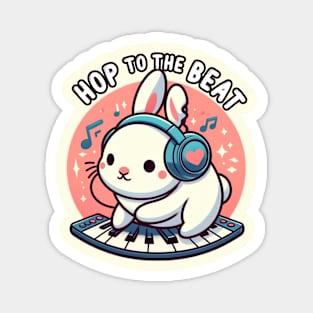 funny musician rabbit Magnet