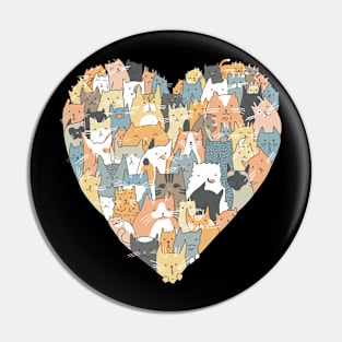 Cute Cats In Heart Shape Pin