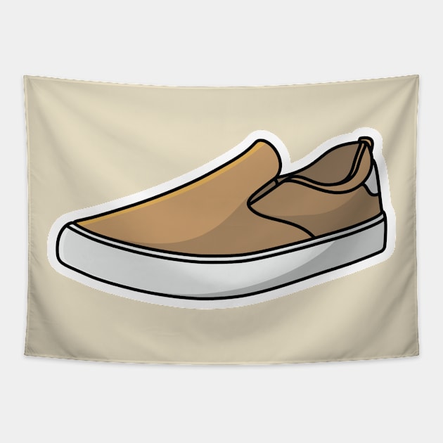 Running Shoe Sticker vector illustration. Fashion object Icon design concept. Boys outdoor fashion shoes sticker vector design with shadow. Tapestry by AlviStudio