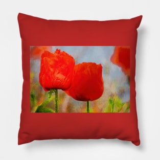 Artistic Poppies Pillow