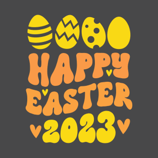 Happy Easter 2023 Eggs Yellow T-Shirt