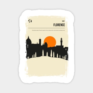 Florence Italy Tuscany Vintage Minimal Retro Book Cover Travel Poster Magnet