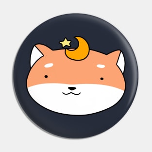 Star and Moon Shiba Face Pin